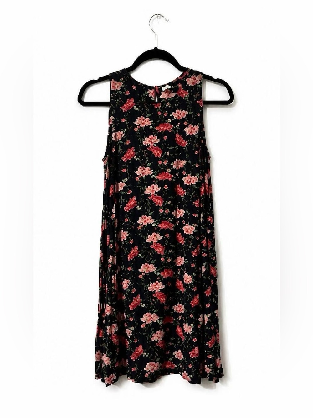 Old Navy Navy Floral Sleeveless Dress with Pink Flowers